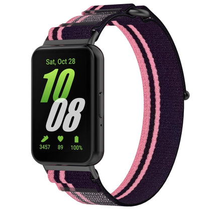 For Samsung Galaxy Fit 3 Loop Nylon Watch Band(Pink Purple) - Watch Bands by buy2fix | Online Shopping UK | buy2fix