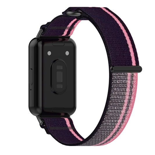 For Samsung Galaxy Fit 3 Loop Nylon Watch Band(Pink Purple) by buy2fix