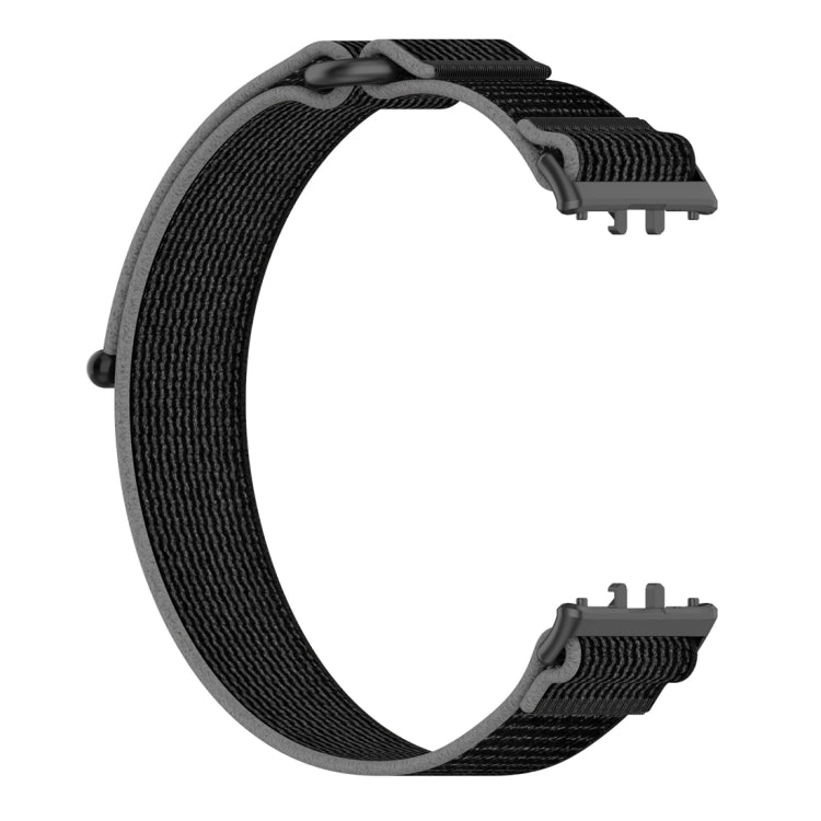 For Samsung Galaxy Fit 3 Loop Nylon Watch Band(Black Grey) - Watch Bands by buy2fix | Online Shopping UK | buy2fix