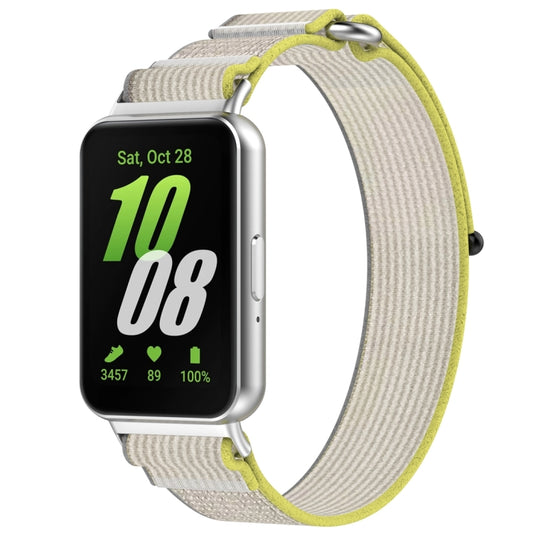 For Samsung Galaxy Fit 3 Loop Nylon Watch Band(Grey Yellow) - Watch Bands by buy2fix | Online Shopping UK | buy2fix