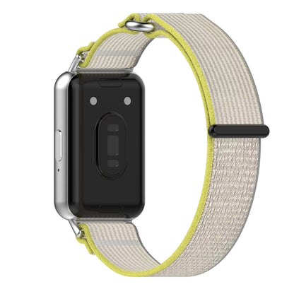 For Samsung Galaxy Fit 3 Loop Nylon Watch Band(Grey Yellow) - Watch Bands by buy2fix | Online Shopping UK | buy2fix