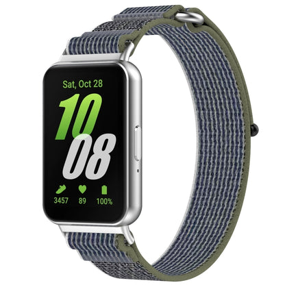 For Samsung Galaxy Fit 3 Loop Nylon Watch Band(Green Grey) - Watch Bands by buy2fix | Online Shopping UK | buy2fix