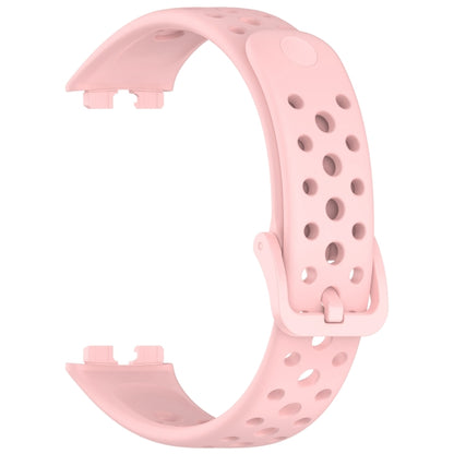 For Huawei Band 9 / 9 NFC / 8 / 8 NFC Round Hole Nail Button Silicone Watch Band(Pink) - Watch Bands by buy2fix | Online Shopping UK | buy2fix