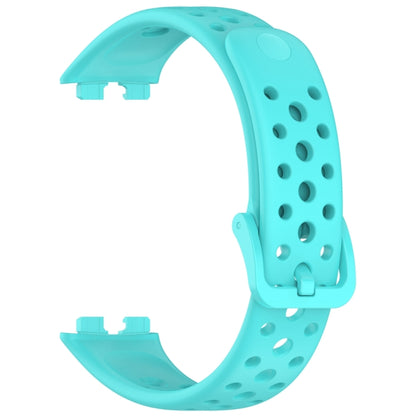 For Huawei Band 9 / 9 NFC / 8 / 8 NFC Round Hole Nail Button Silicone Watch Band(Teal) - Watch Bands by buy2fix | Online Shopping UK | buy2fix