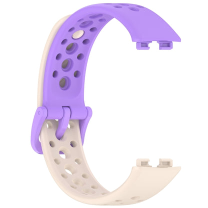 For Huawei Band 9 / 9 NFC / 8 / 8 NFC Round Hole Nail Button Silicone Watch Band(Starlight Purple) - Watch Bands by buy2fix | Online Shopping UK | buy2fix