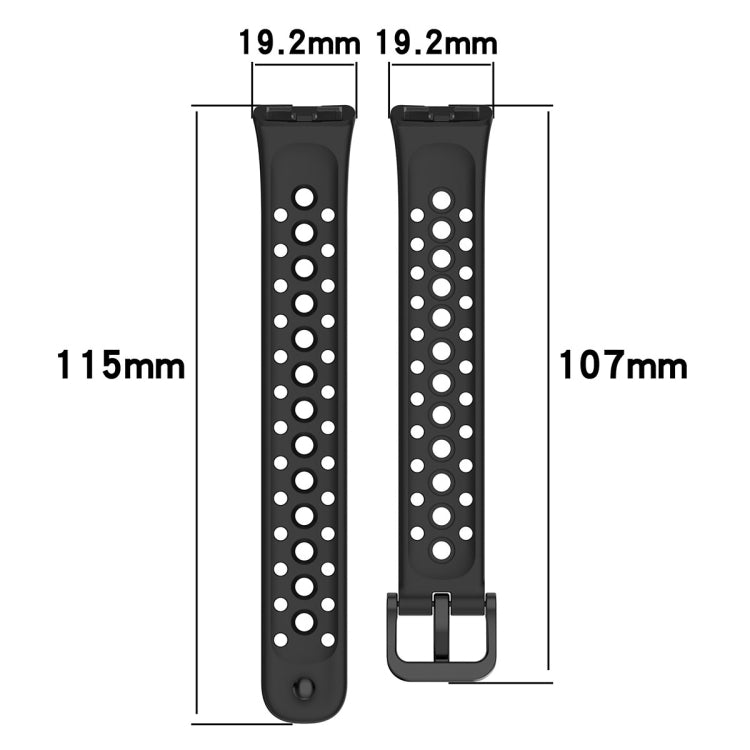 For Huawei Band 9 / 9 NFC / 8 / 8 NFC Round Hole Nail Button Silicone Watch Band(Dark Blue) - Watch Bands by buy2fix | Online Shopping UK | buy2fix