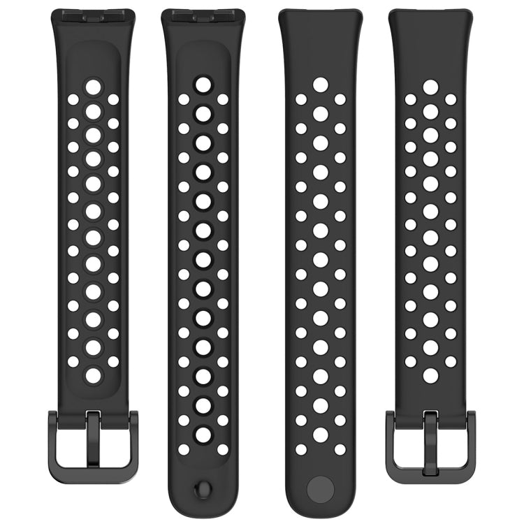 For Huawei Band 9 / 9 NFC / 8 / 8 NFC Round Hole Nail Button Silicone Watch Band(Black) - Watch Bands by buy2fix | Online Shopping UK | buy2fix