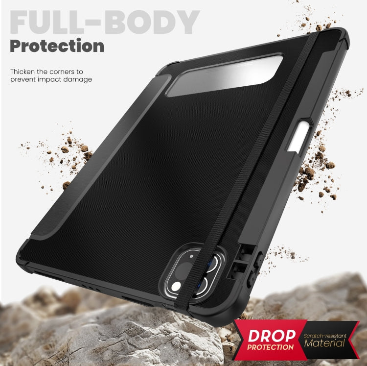 For iPad Pro 12.9 2022 / 2021 / 2020 Carbon Fiber Leather Smart Tablet Case(Black) - iPad Pro 12.9 (2022/2021) Cases by buy2fix | Online Shopping UK | buy2fix