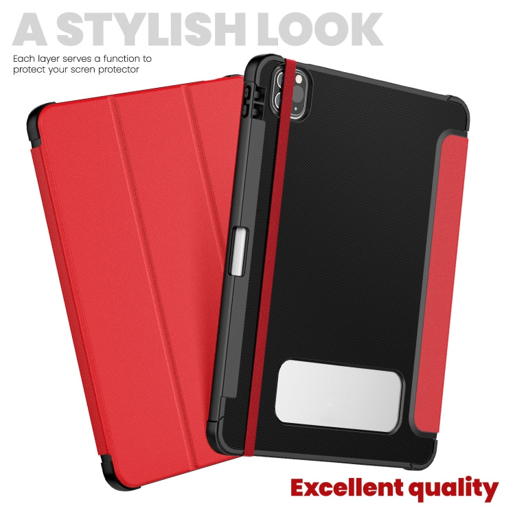 For iPad Pro 12.9 2022 / 2021 / 2020 Carbon Fiber Leather Smart Tablet Case(Red) - iPad Pro 12.9 (2022/2021) Cases by buy2fix | Online Shopping UK | buy2fix