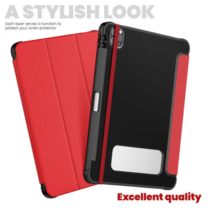 For iPad Pro 12.9 2022 / 2021 / 2020 Carbon Fiber Leather Smart Tablet Case(Red) - iPad Pro 12.9 (2022/2021) Cases by buy2fix | Online Shopping UK | buy2fix