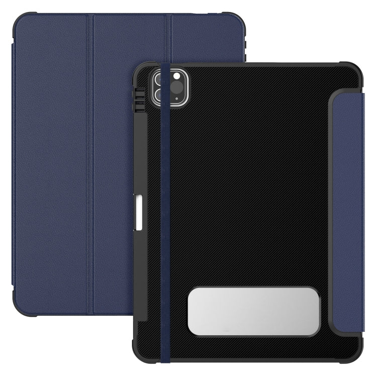 For iPad Pro 11 2022 / Air 10.9 2022 Carbon Fiber Leather Smart Tablet Case(Navy Blue) - iPad Pro 11 (2022/2021) Cases by buy2fix | Online Shopping UK | buy2fix