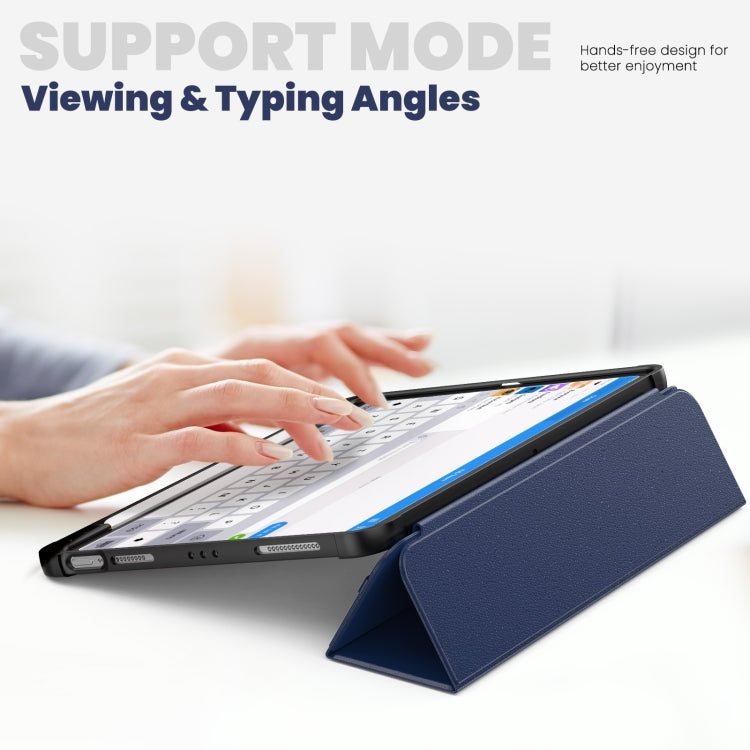 For iPad Pro 11 2022 / Air 10.9 2022 Carbon Fiber Leather Smart Tablet Case(Navy Blue) - iPad Pro 11 (2022/2021) Cases by buy2fix | Online Shopping UK | buy2fix