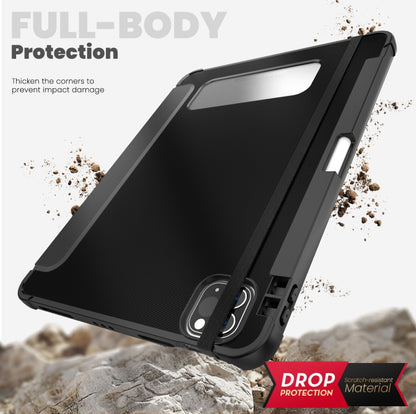 For iPad Pro 11 2022 / Air 10.9 2022 Carbon Fiber Leather Smart Tablet Case(Black) - iPad Pro 11 (2022/2021) Cases by buy2fix | Online Shopping UK | buy2fix