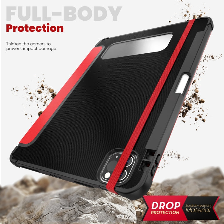 For iPad Pro 11 2022 / Air 10.9 2022 Carbon Fiber Leather Smart Tablet Case(Red) - iPad Pro 11 (2022/2021) Cases by buy2fix | Online Shopping UK | buy2fix