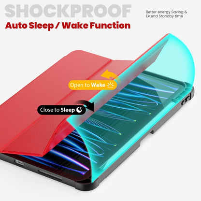 For iPad Pro 11 2022 / Air 10.9 2022 Carbon Fiber Leather Smart Tablet Case(Red) - iPad Pro 11 (2022/2021) Cases by buy2fix | Online Shopping UK | buy2fix