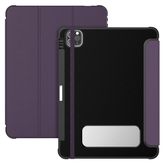 For iPad Pro 11 2022 / Air 10.9 2022 Carbon Fiber Leather Smart Tablet Case(Purple) - iPad Pro 11 (2022/2021) Cases by buy2fix | Online Shopping UK | buy2fix
