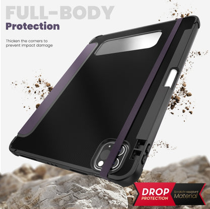 For iPad Pro 11 2022 / Air 10.9 2022 Carbon Fiber Leather Smart Tablet Case(Purple) - iPad Pro 11 (2022/2021) Cases by buy2fix | Online Shopping UK | buy2fix