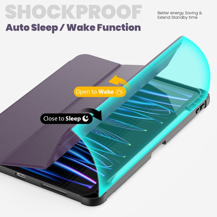 For iPad Pro 11 2022 / Air 10.9 2022 Carbon Fiber Leather Smart Tablet Case(Purple) - iPad Pro 11 (2022/2021) Cases by buy2fix | Online Shopping UK | buy2fix