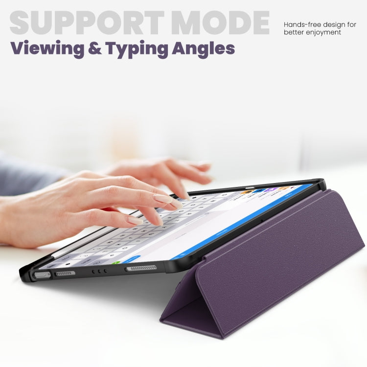 For iPad Pro 11 2022 / Air 10.9 2022 Carbon Fiber Leather Smart Tablet Case(Purple) - iPad Pro 11 (2022/2021) Cases by buy2fix | Online Shopping UK | buy2fix