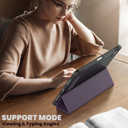 For iPad Pro 11 2022 / Air 10.9 2022 Carbon Fiber Leather Smart Tablet Case(Purple) - iPad Pro 11 (2022/2021) Cases by buy2fix | Online Shopping UK | buy2fix