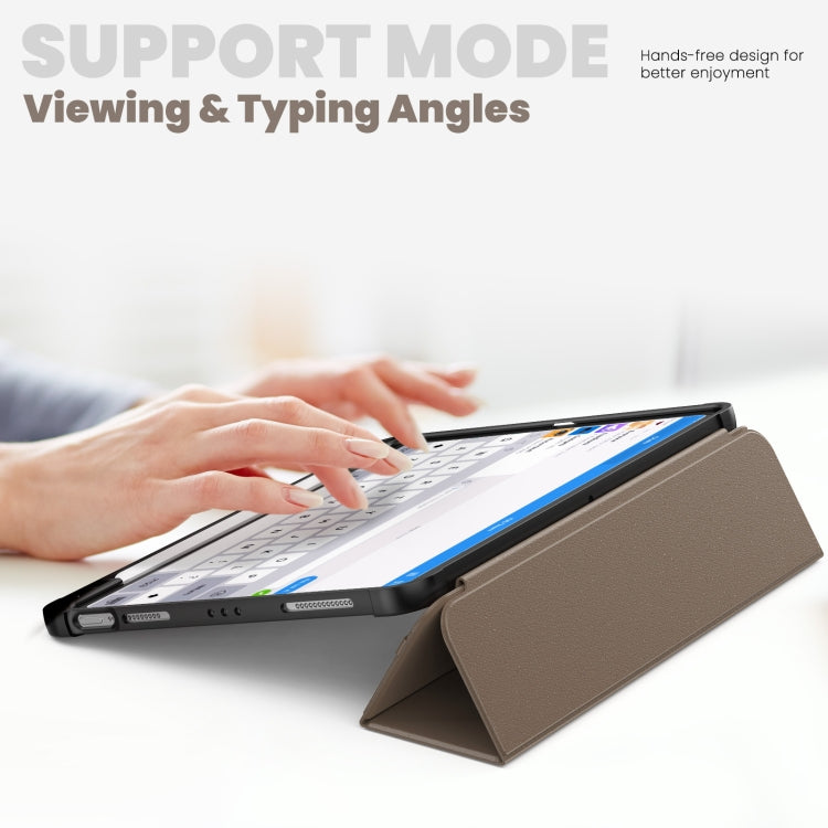 For iPad Pro 11 2022 / Air 10.9 2022 Carbon Fiber Leather Smart Tablet Case(Brown) - iPad Pro 11 (2022/2021) Cases by buy2fix | Online Shopping UK | buy2fix