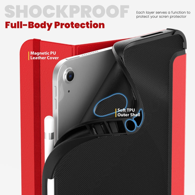 For iPad 2025 / 2022 Carbon Fiber Leather Smart Tablet Case(Red) - iPad 2025 / 2022 Cases by buy2fix | Online Shopping UK | buy2fix