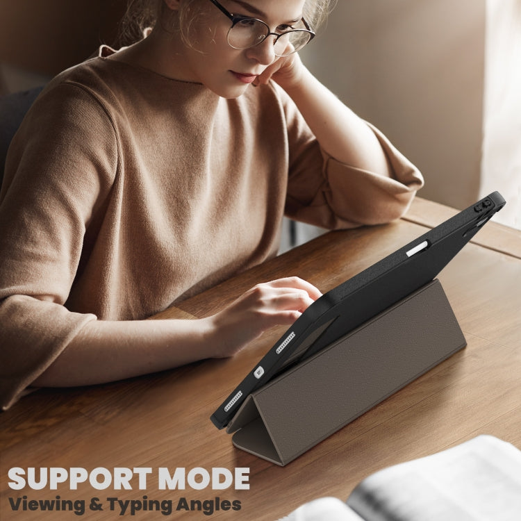 For iPad 2025 / 2022 Carbon Fiber Leather Smart Tablet Case(Brown) - iPad 2025 / 2022 Cases by buy2fix | Online Shopping UK | buy2fix