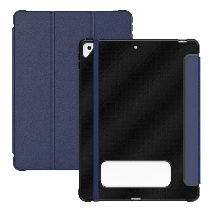 For iPad 10.2 2021 / Air 10.5 Carbon Fiber Leather Smart Tablet Case(Navy Blue) - iPad 10.2 Cases by buy2fix | Online Shopping UK | buy2fix