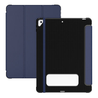 For iPad 10.2 2021 / Air 10.5 Carbon Fiber Leather Smart Tablet Case(Navy Blue) - iPad 10.2 Cases by buy2fix | Online Shopping UK | buy2fix
