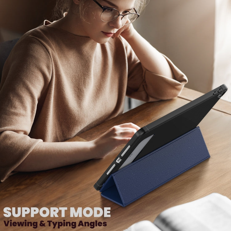 For iPad 10.2 2021 / Air 10.5 Carbon Fiber Leather Smart Tablet Case(Navy Blue) - iPad 10.2 Cases by buy2fix | Online Shopping UK | buy2fix