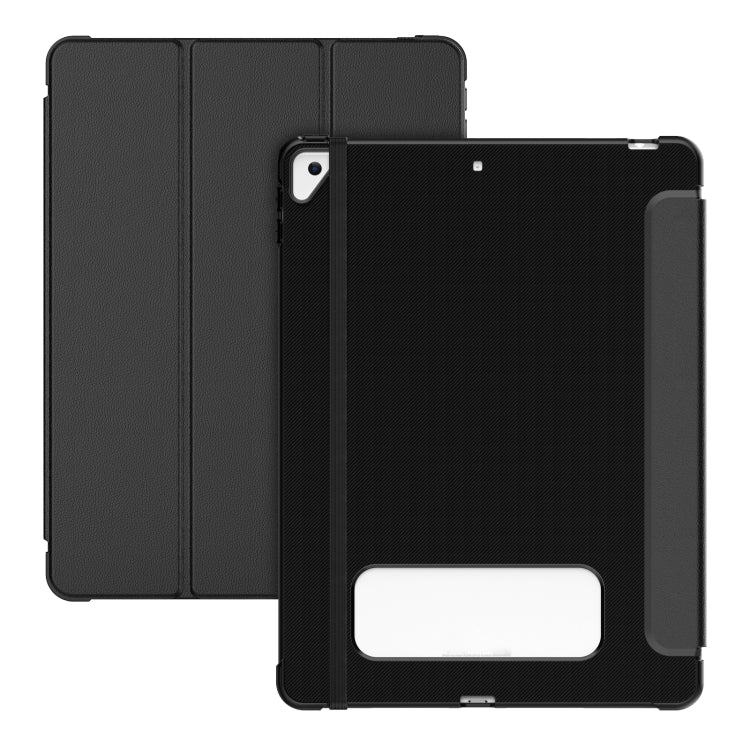 For iPad 10.2 2021 / Air 10.5 Carbon Fiber Leather Smart Tablet Case(Black) - iPad 10.2 Cases by buy2fix | Online Shopping UK | buy2fix