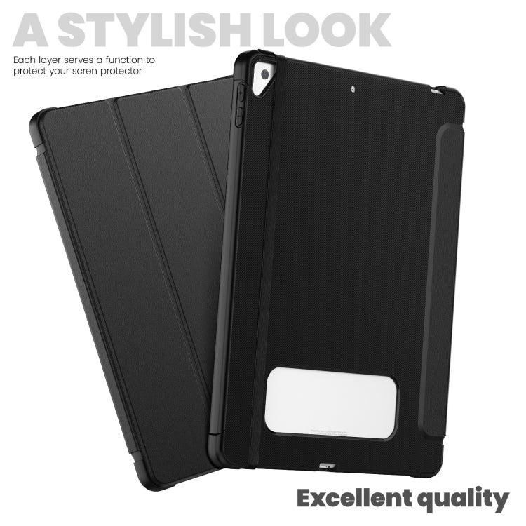 For iPad 10.2 2021 / Air 10.5 Carbon Fiber Leather Smart Tablet Case(Black) - iPad 10.2 Cases by buy2fix | Online Shopping UK | buy2fix