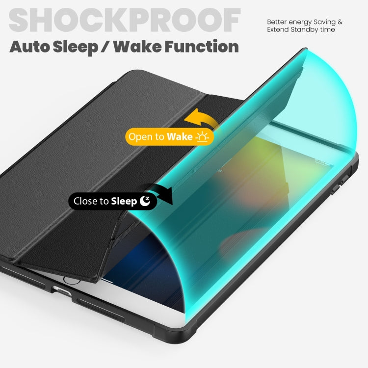 For iPad 10.2 2021 / Air 10.5 Carbon Fiber Leather Smart Tablet Case(Black) - iPad 10.2 Cases by buy2fix | Online Shopping UK | buy2fix