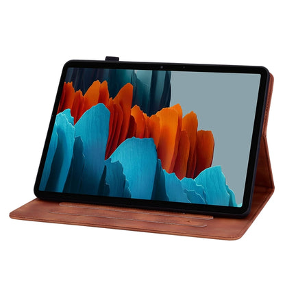 For Samsung Galaxy Tab S7 FE/S8+/S7+ Lily Embossed Leather Tablet Case(Brown) by buy2fix