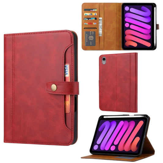 For iPad mini 2024 Calf Texture Double Fold Clasp Horizontal Flip Leather Smart Tablet Case(Red) - iPad mini 2024 Cases by buy2fix | Online Shopping UK | buy2fix