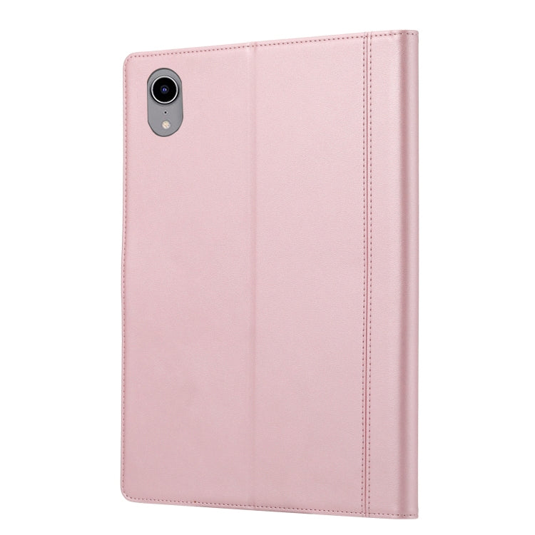 For iPad mini 2024 Calf Texture Double Fold Clasp Horizontal Flip Leather Smart Tablet Case(Rose Gold) - iPad mini 2024 Cases by buy2fix | Online Shopping UK | buy2fix