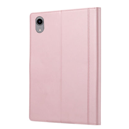 For iPad mini 2024 Calf Texture Double Fold Clasp Horizontal Flip Leather Smart Tablet Case(Rose Gold) - iPad mini 2024 Cases by buy2fix | Online Shopping UK | buy2fix