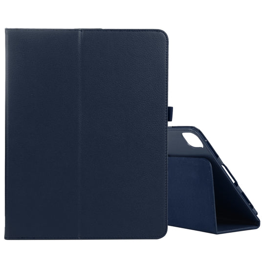 For iPad Air 11 2026 / 2025 / 2024 Litchi Texture Solid Color Leather Tablet Case(Dark Blue)