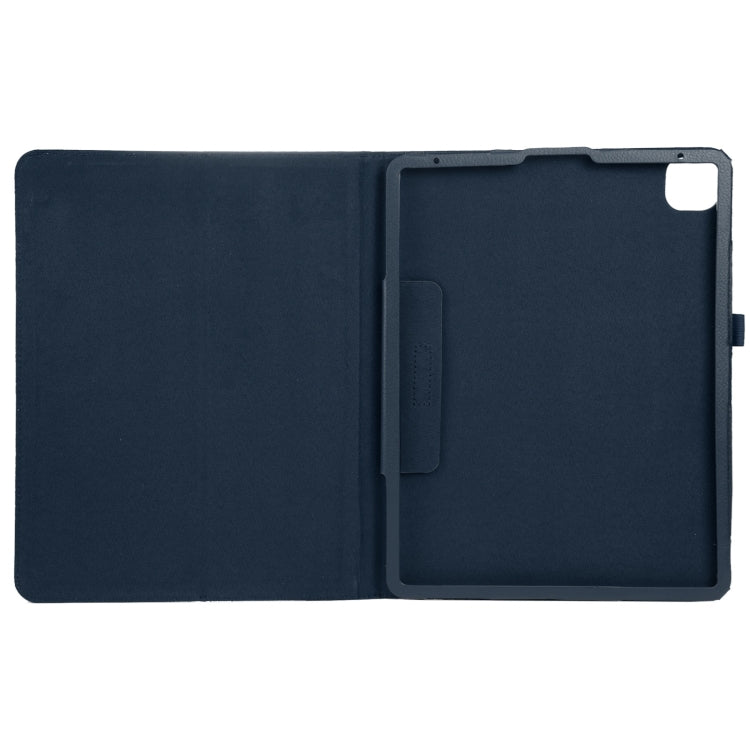 For iPad Pro 13 2024 Litchi Texture Solid Color Leather Tablet Case(Dark Blue) - iPad Pro 13 2024 Cases by buy2fix | Online Shopping UK | buy2fix