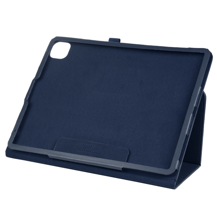 For iPad Pro 13 2024 Litchi Texture Solid Color Leather Tablet Case(Dark Blue) - iPad Pro 13 2024 Cases by buy2fix | Online Shopping UK | buy2fix