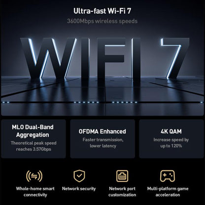 Xiaomi Router BE3600 WiFi7 2.5G Port Dual Band, US Plug(Black) - Wireless Routers by Xiaomi | Online Shopping UK | buy2fix