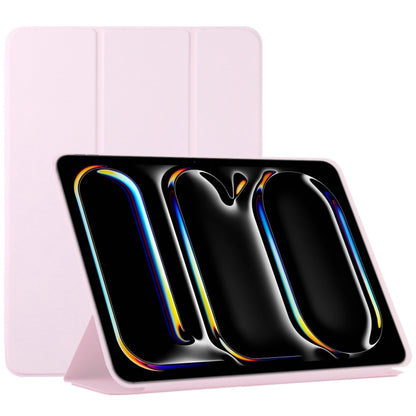 For iPad Pro 13 2024 Double-sided Clip Non-buckle Magnetic PU Smart Tablet Case(Pink) - iPad Air 13 2024 Cases by buy2fix | Online Shopping UK | buy2fix