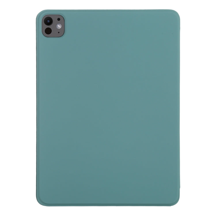 For iPad Pro 11 2024 Double-sided Clip Non-buckle Magnetic PU Smart Tablet Case(Green) - iPad Pro 11 2024 Cases by buy2fix | Online Shopping UK | buy2fix