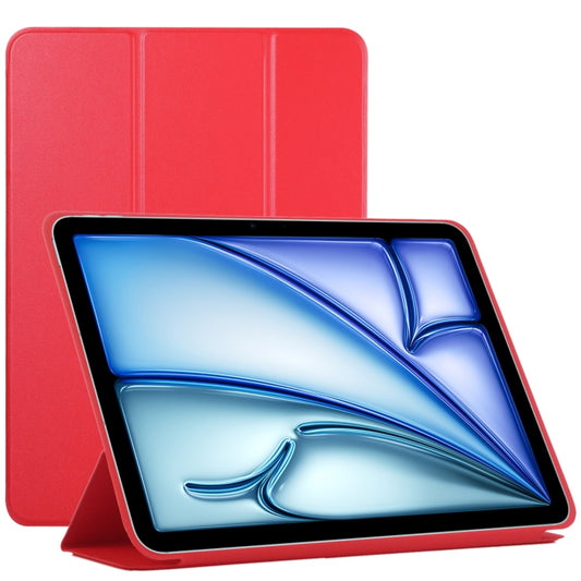 For iPad Air 11 2024 Double-sided Clip Non-buckle Magnetic PU Smart Tablet Case(Red) - iPad Air 11 2024 Cases by buy2fix | Online Shopping UK | buy2fix