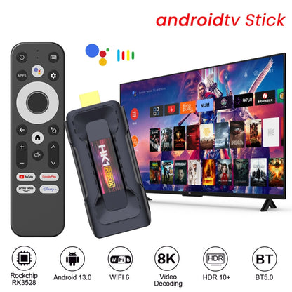 HK1 RBOX D8 RK3528 Android 13.0 Quad Core 8K HD Wifi6 Bluetooth TV Stick, RAM:2GB+16GB(EU Plug) - Android TV Sticks by buy2fix | Online Shopping UK | buy2fix