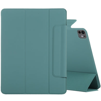 For iPad Pro 13 2025 / 2024 Double-sided Clip Fixed Buckle Magnetic PU Leather Smart Tablet Case(Green) by buy2fix