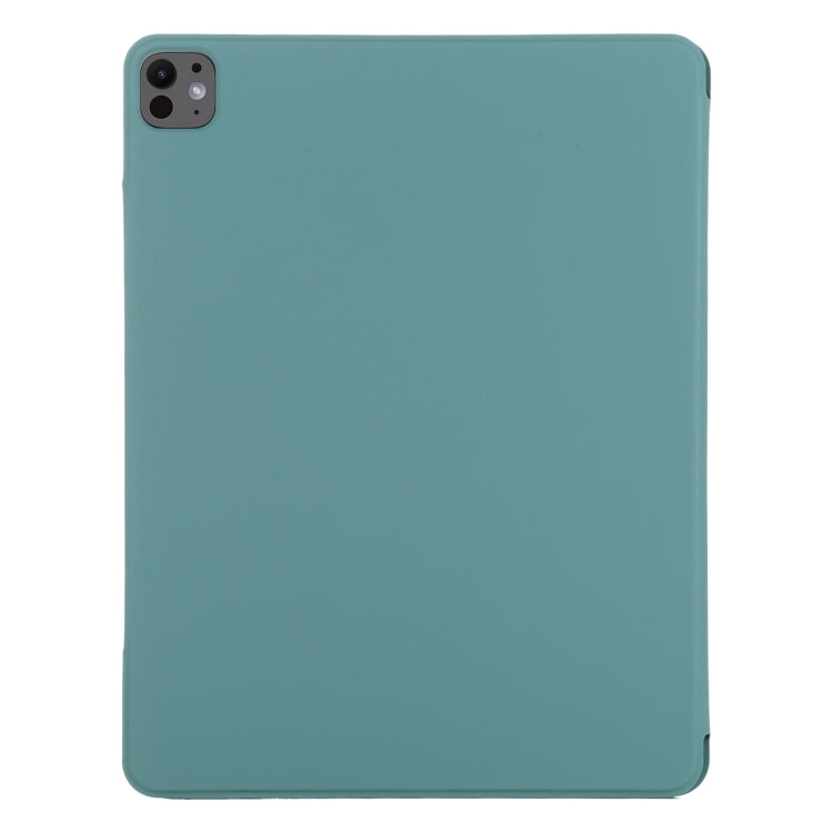 For iPad Pro 13 2025 / 2024 Double-sided Clip Fixed Buckle Magnetic PU Leather Smart Tablet Case(Green) by buy2fix
