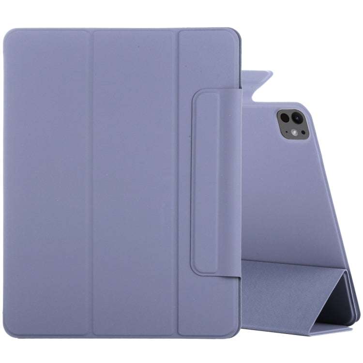 For iPad Pro 13 2025 / 2024 Double-sided Clip Fixed Buckle Magnetic PU Leather Smart Tablet Case(Purple) by buy2fix