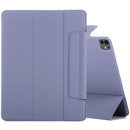For iPad Pro 13 2025 / 2024 Double-sided Clip Fixed Buckle Magnetic PU Leather Smart Tablet Case(Purple) by buy2fix
