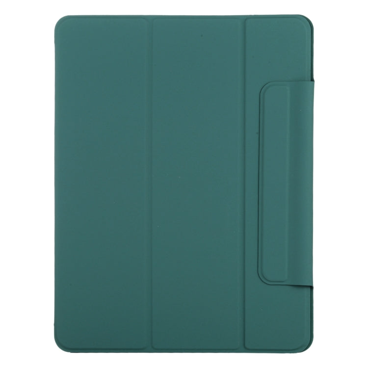 For iPad Pro 13 2025 / 2024 Double-sided Clip Fixed Buckle Magnetic PU Leather Smart Tablet Case(Dark Green) by buy2fix